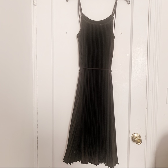 NWT Sam Edelman Black Pleated Midi Dress - Picture 7 of 10